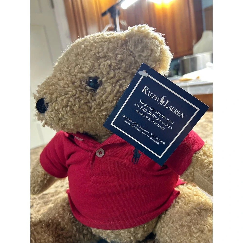 Ralph Lauren Teddy Bear Plush Red Polo Shirt Collectible 11 inch